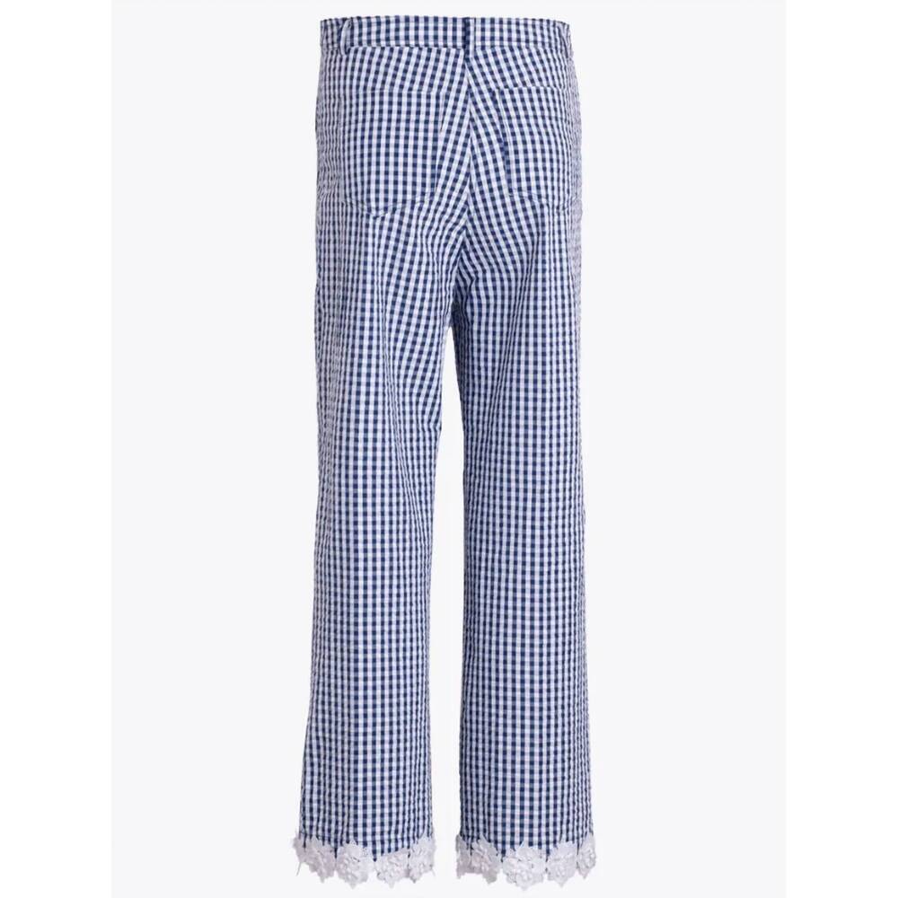 NEW VILAGALLO gingham lace trousers in navy - Picture 4 of 4